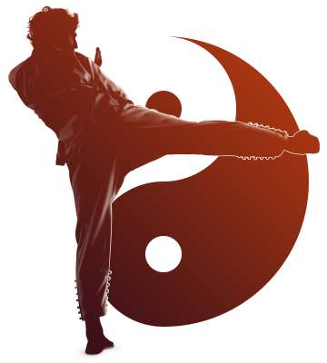 Pratiquant de Kung-Fu donnant un coup de pied